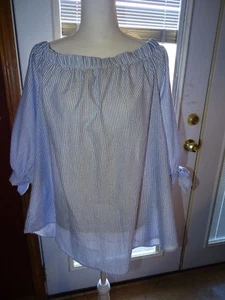 Moa Moa Plus Size Women's Off-The-Shoulder Chambray Top Size 2X NWT Summer - Picture 1 of 3