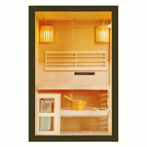 Sanotechnik PANORAMA Black Sauna 2 Personen Fichte Harvia Ofen - Bild 1 von 5