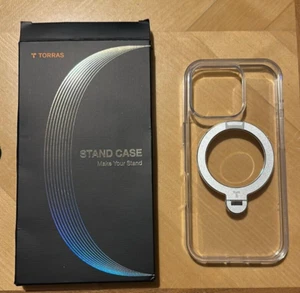 TORRAS 360° Spin Magnetic Stand for iPhone 16 Pro Case, Clear, Slim Protective - Picture 1 of 3