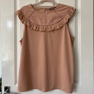 Laura Ashley, Ladies, Dusty Pink Blush, Cotton Summer Vest Top Blouse, Size 18, - Picture 1 of 4