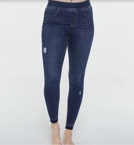Pantalones de mezclilla ajustados Spanx cintura alta talla M azules desgastados - Imagen 1 de 11