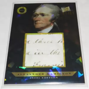 2024 PIECES OF THE PAST 1800'S ALEXANDER HAMILTON JUMBO HAND WRITTEN CARD 1/1 - Picture 1 of 3