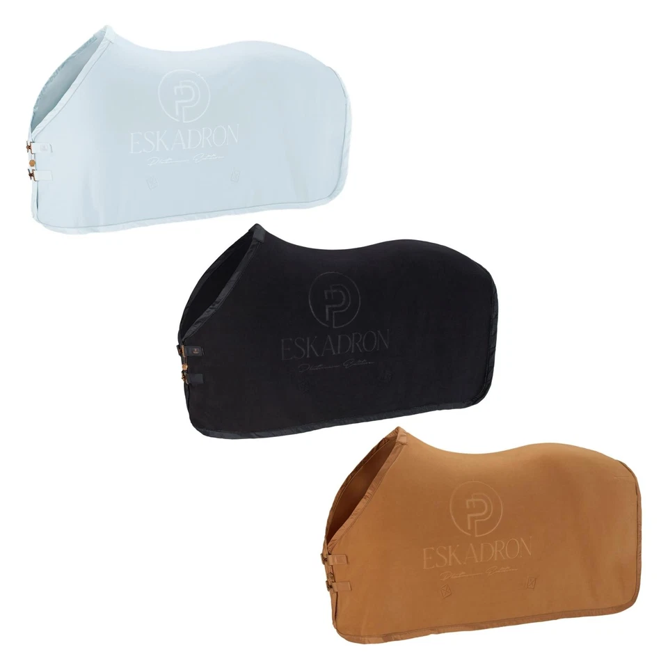 Eskadron Platinum Abschwitzdecke " FLEECE STAMPED " , cognac, powder blue, black - Bild 1 von 1