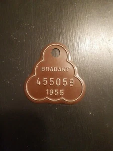 Vintage 1955 Brabant France Bicycle Tag Plate French Rare - Picture 1 of 3