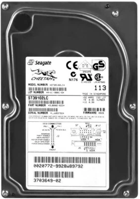 Hard Drive Seagate ST39102LC Cheetah 9GB 10000RPM SCSI U-80 1MB 3.5'' Inch - Image 1 of 3