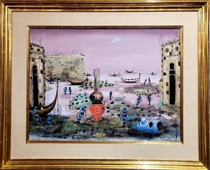 Jean Calogero - Paisaje surrealista en Venecia - Pintura al óleo - Imagen 1 de 9