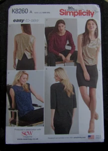 Simplicity K8260 sewing pattern - top in two lengths - sizes US XXS - XXL Uncut - Picture 1 of 2