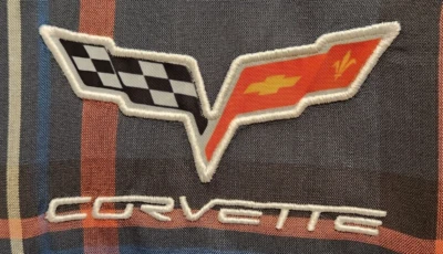 Camisa Corvette Bordada Logo Cuadros Manga Corta "Estilo Hawaiano" Talla Grande Foto 1 de 4