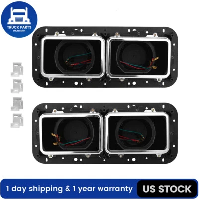2PCS Headlight Housing Bases Pair For Kenworth T600 T800 W900 Peterbilt 378 379 - Image 1 of 4