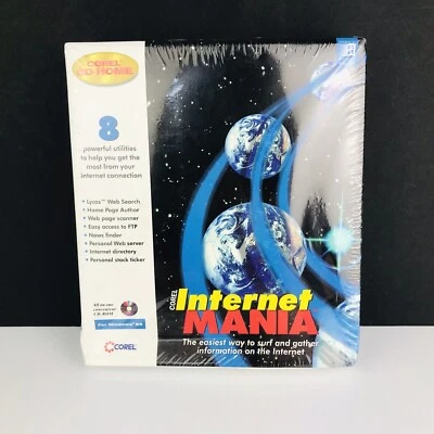 Corel Internet Mania CD Software Corel CD Home Windows 1995 New sealed - Image 1 of 4