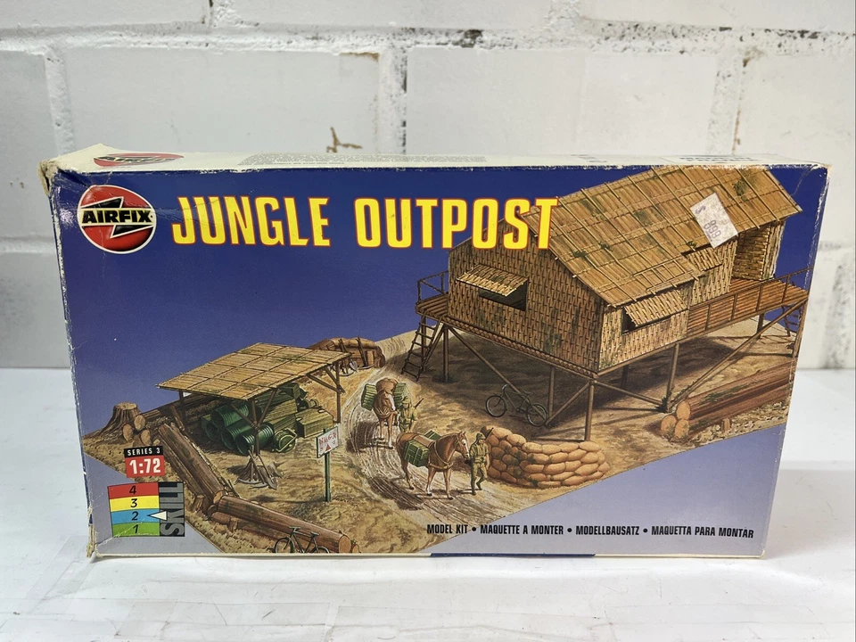 Vintage Airfix 1:72 Jungle Outpost Diorama Model Kit - New - Opened Box Rare!!!! - Image 1 of 4