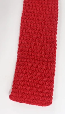 Corbata de Colección Rojo Gallo Cottonit 100% Algodón Tejido Lisle Extremo Cuadrado (x-2) Foto 1 de 4
