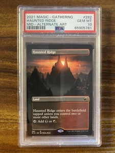 MTG✨HAUNTED RIDGE Alt Art✨MID PSA 10 GEM MINT RARE Dual Land 2021 P Dura POP 1 ! - Picture 1 of 2