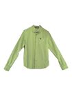 VTG Abercrombie Boy Size XL Dress Shirt Green with Blue Pin Stripes Thick Cotton