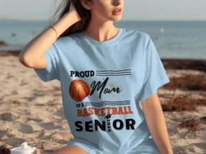 Camiseta Proud Mom of a Basketball Senior 2025, camiseta de graduación de mamá de baloncesto - Imagen 1 de 25