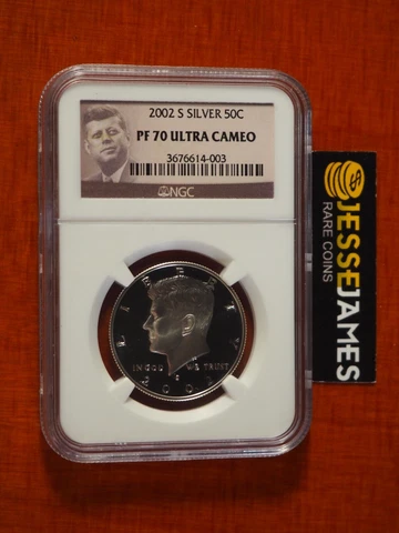 2002 S 50C PROOF SILVER KENNEDY HALF DOLLAR NGC PF70 ULTRA CAMEO Cover