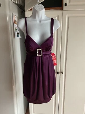 New Juniors City Triangles Dress size M Prom Dance Formal Purple Shiny - Image 1 of 4