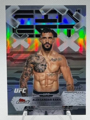 Aleksandar Rakic 2025 Topps Finest UFC #62 BLACK Refractor /25 SP - Image 1 of 3