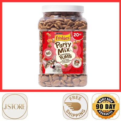Purina Friskies Natural Cat Treats Party Mix Natural Yums With Real Salmon,20 Oz - Image 1 of 4