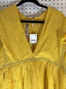 Free People Free-est “Seashell Skort Romper” XS Boho Lace Trim, Ruffle Sleeve - Picture 1 of 10