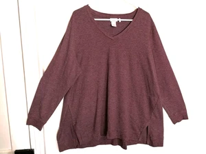 Maglione donna LOGO Lounge Lori Goldstein 2X più tasche viola manica lunga - Foto 1 di 4