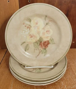 Juego de platos de ensalada de 4, 8 1/4" de gres PTS / 222 Quinto ROSE BOUQUETS, excelente - Imagen 1 de 10