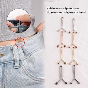 4PC Jeans Skirts Detachable Buckle Adjustable Sleeve Clip Pants Waist Tightening - Picture 1 of 14