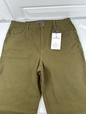 NUEVO CON ETIQUETAS Gloria Vanderbilt Amanda Jean Adelgazante Mujer’s 12 Promedio Enebro Oliva Foto 1 de 4