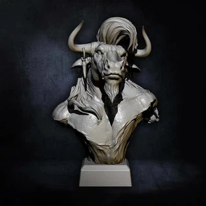 1/16 55mm BUST Resin Model Kit Warrior Tauren Warcraft Unpainted - Picture 1 of 5