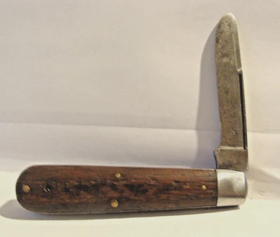 NAVAJA DE BOLSILLO ANTIGUA DE 1 HOJA CON MANGO DE MADERA {PARECE VIEJA / NO SE PUEDE DISTINGUIR LA MARCA DEL FABRICANTE} Foto 1 de 4