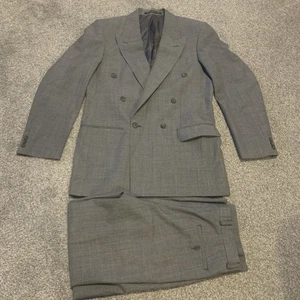Vintage M&S Grey 2 Piece Hounds Tooth Suit C38” W32” L31” Marks & Spencer - Picture 1 of 16