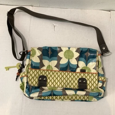 Mochila De Colección Llave Fósil por Bolso Mensajero Floral Círculo Recubierto Lona Y2K Años 90 Foto 1 de 4