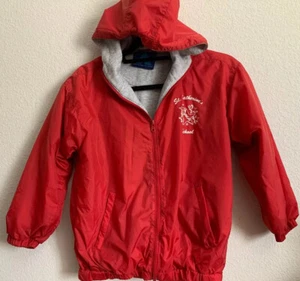 EUC St. Catherine Red Jacket Winter Warm Rain Coat School Uniform Size 10-12 - Picture 1 of 12