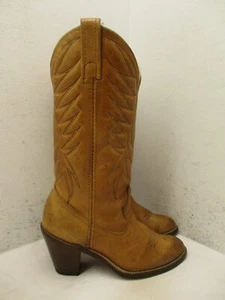 Vintage Dingo Womens Brown Leather Cowboy Boots Sz 6 M Style 7492 - Picture 1 of 20