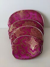 Pink Satin "Nesting" Cosmetic Travel Bags 4 Piece Set New