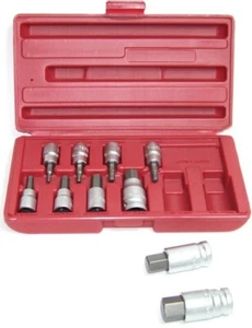 10 pc Hex Bit Socket 3/8" & 1/2" Drive Standard SAE Allen Bits Socket Set - Bild 1 von 1