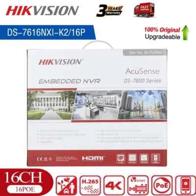 Hikvision Original 16CH NVR DS-7616NXI-K2/16P AcuSense 16POE 12MP 4K 8MP 2SATA  - Image 1 of 4