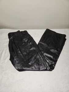 Vintage Brooks Leather Sportswear Black Leather Pants Biker Motorcycle - Bild 1 von 15