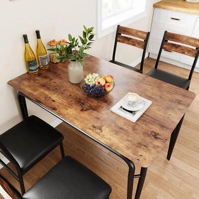 5pcs Dining Table Set ,Wood Kitchen Table and 4 Chairs Modern ,for Small Space - Image 1 of 4