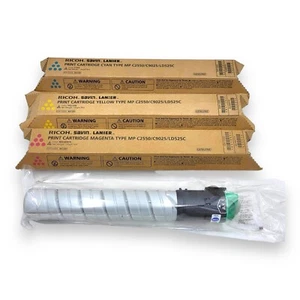 Ricoh Savin Lanier MP C2550/C9025/LD525C Toner Set Black Yellow Magenta Cyan - Afbeelding 1 van 6