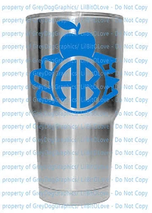 Calcomanía personalizada tamaño Yeti profesor manzana y libros monograma tus iniciales pegatina - Imagen 1 de 21