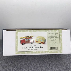 RV Camper Woody Kayak Salt Pepper Shaker S/P Beach Camping Ceramic Cape Shore - Picture 1 of 6