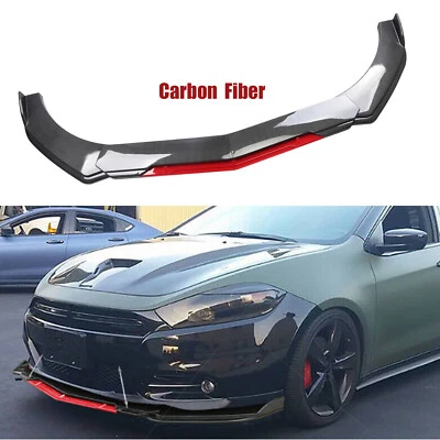 Front Bumper Lip Splitter Spoiler Body Kit Carbon Fiber For Dodge Dart - Image 1 of 4