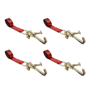 4 Pack 2" x 10' TJ Cluster Hook Car Strap for Wrecker Tow Truck Auto Hauling - Picture 1 of 7