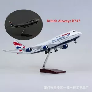 1/150 Resin 47cm British Airways 747-400 Passanger Airplane w/ Voice Light Toy - Picture 1 of 10