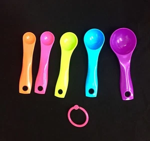 5-PCS-Colorful-Plastic-Measuring-Spoons-Set-Kitchen-Utensil cooking baking - Picture 1 of 3