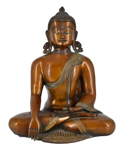 Balena bianca ottone terra toccante ottone Buddha idolo arredamento casa decorazione ufficio - Foto 1 di 5