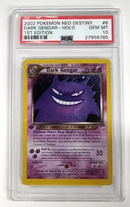 2002 POKEMON NEO DESTINY 1ST EDITION DARK GENGAR #6 HOLO PSA 10 GEM MINT 8785 - Picture 1 of 10