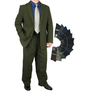Stylish Men's Regular-Fit Dress Suit OLIVE & Pair of Socks, $199+ - Picture 1 of 5