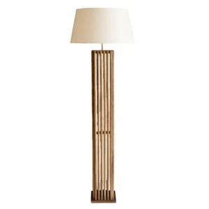 Elegant Wood Spindles Floor Lamp Ribbed Striped 60.5 in Classic Minimalist Logs - Picture 1 of 3